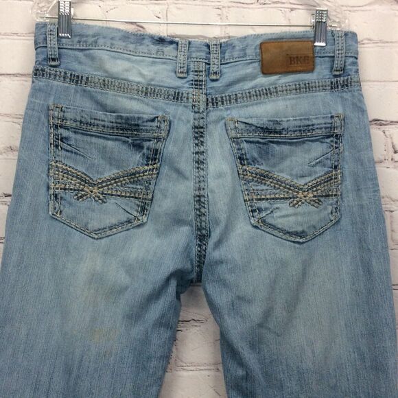 BKE Buckle Tyler Straight Jeans Men’s 33 x 26 Thick Stitch Distressed Destroyed - Picture 7 of 10